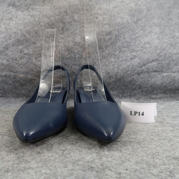 Vionic Shoes Women 5 Pump Kitten Heel Slingback Fashion Career Navy Leather Ziva - Picture 4 of 16